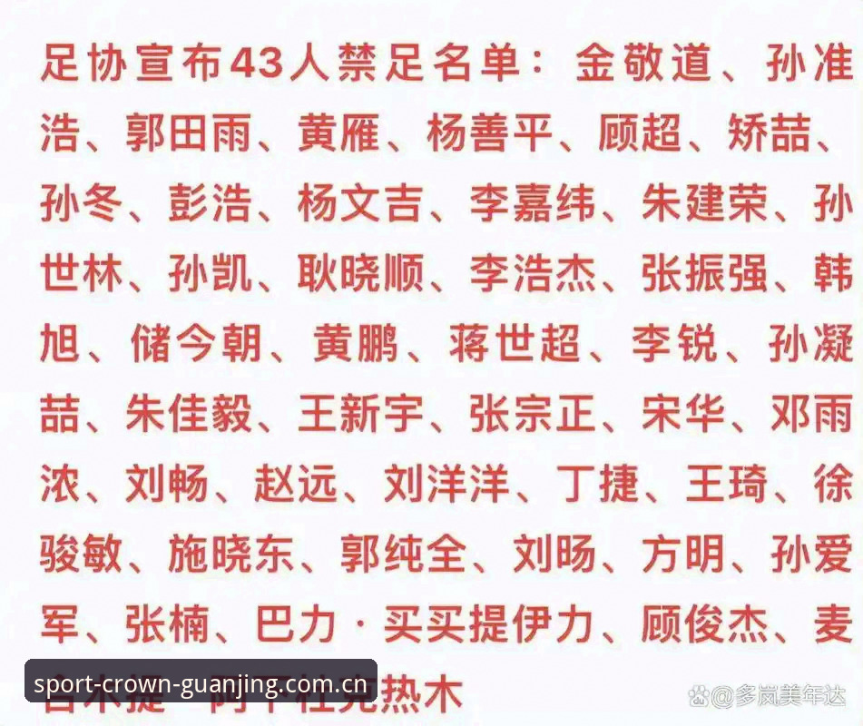 中国足协第三批禁足名单全面解析：17人终身禁赛背后的行业震荡